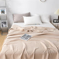 Cotton Waffle Weave Blanket with Lightweight Breathable Design for Summer and Mild Weather Comfort