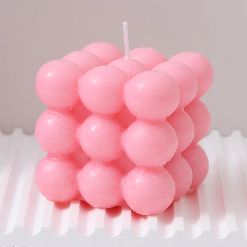 Handmade Aroma Cube Candle with Decorative Soy Wax Design for Weddings and Home Ambience