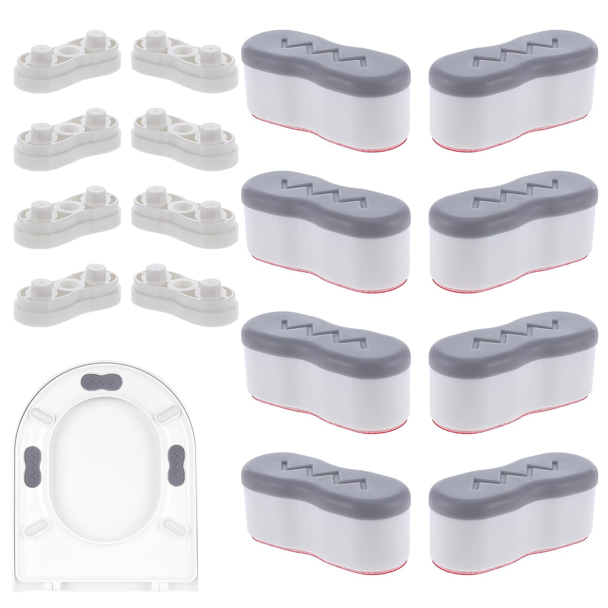 Universal Toilet Seat Protector Pads with Non-Slip Adhesive, Cushioned for Bidets, Elderly, Pregnancy, and Bathroom Safety