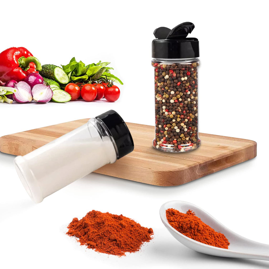 4Pcs Plastic Spice Jar Set with Shaker Lids for Seasoning Storage Kitchen
