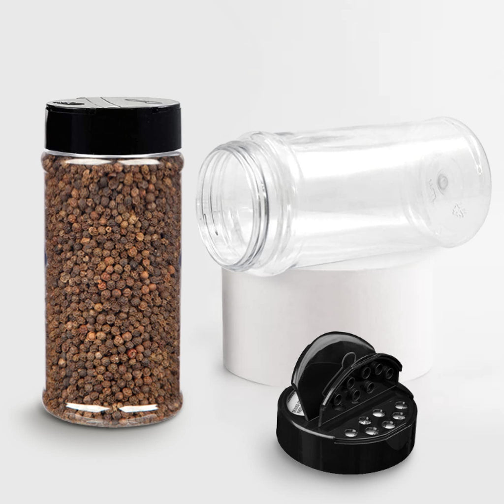 4Pcs Plastic Spice Jar Set with Shaker Lids for Seasoning Storage Kitchen