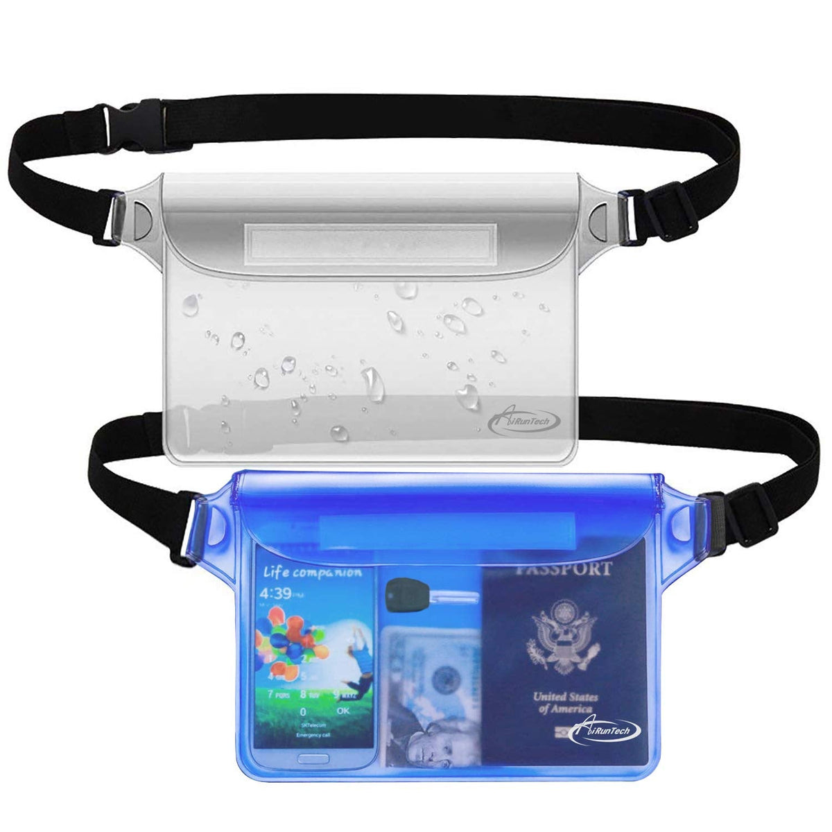 Waterproof Waist Bag with Three Layer Sealed Design for Swimming Beach and Travel Use