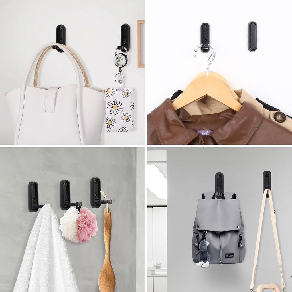 Folding Wall Hooks with Space Saving Foldable Design for RV Bathroom and Home Organization 3×1×1" (7.3×2.4×1.3cm)