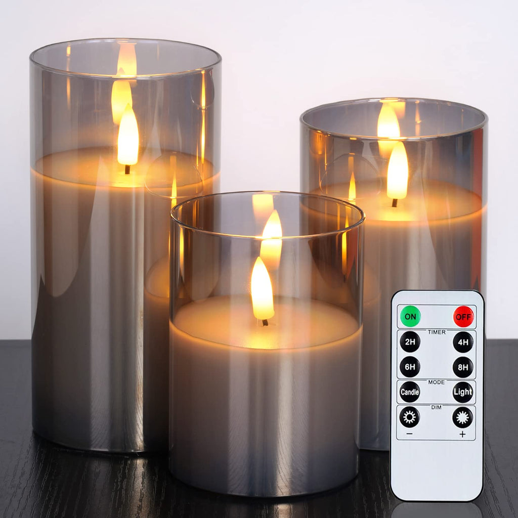 Flameless LED Pillar Candles with Remote Control, Timer and Flickering Light for Home, Wedding and Event Décor