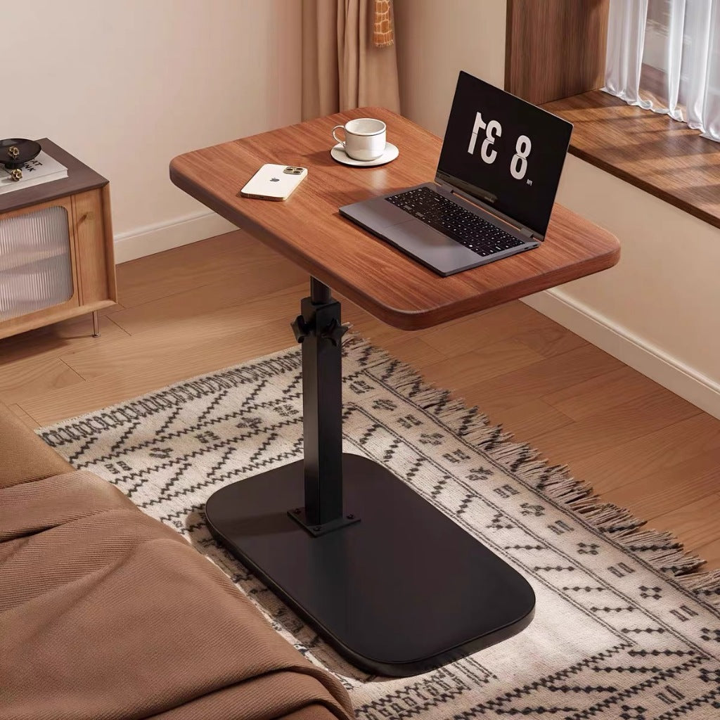 Adjustable Wooden Side Table with Freestanding Metal Frame for Flexible Home Storage and Everyday Use