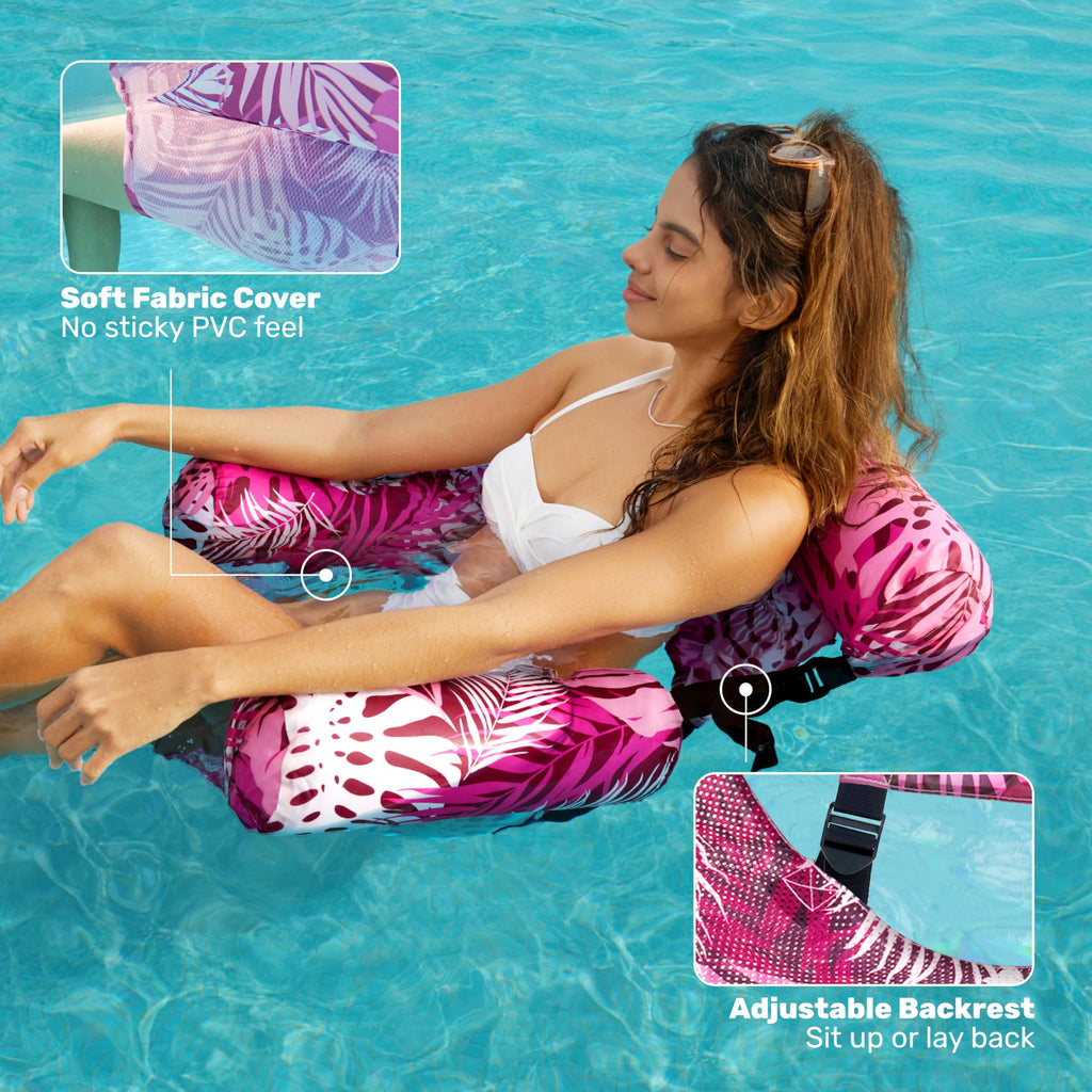 Inflatable Pool Hammock Chair with Foldable Floating Design for Pool and Beach Relaxation