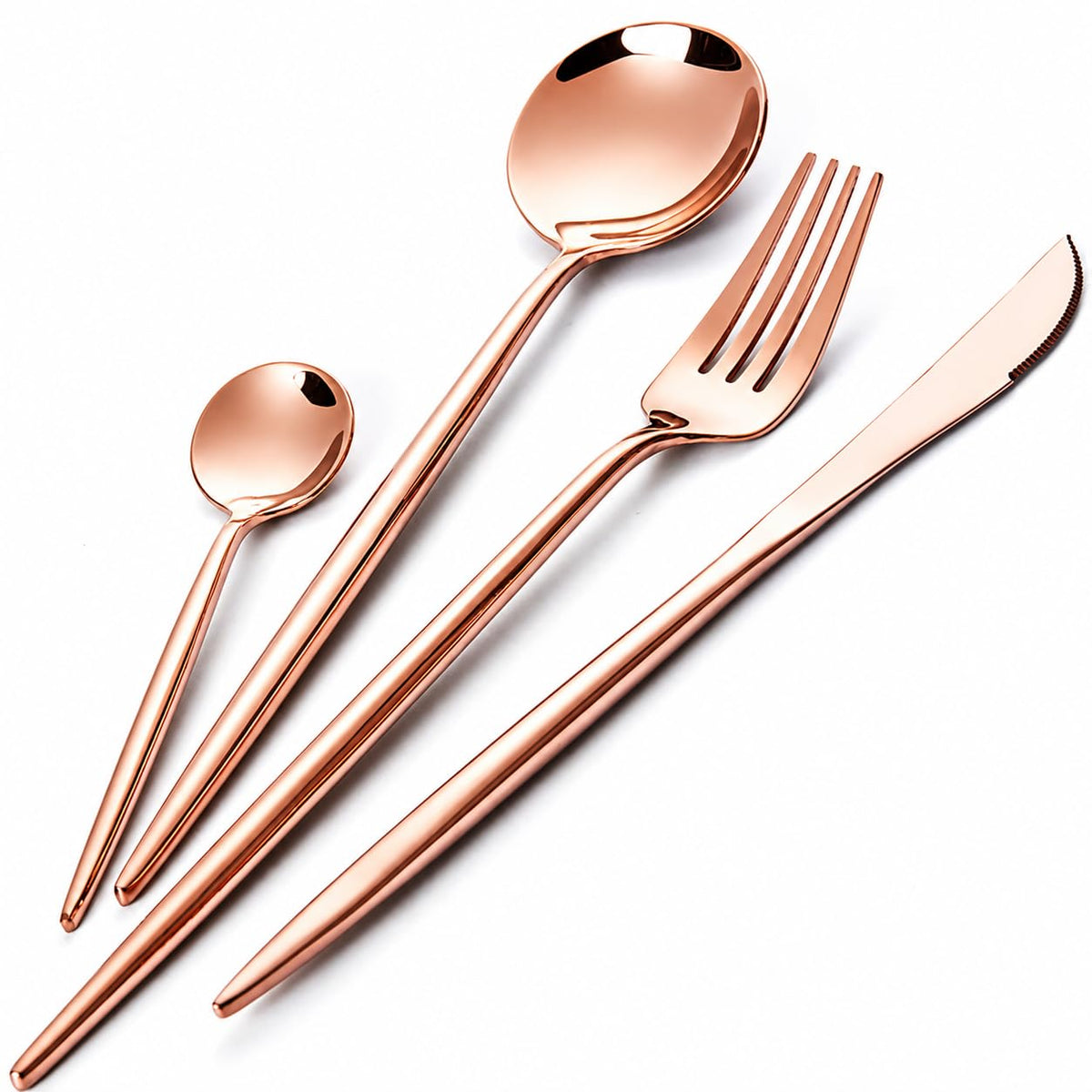 16 Piece Matte Cutlery Set 304 Stainless Steel Knife Fork Spoon Set for Kitchen Dining and Table Use
