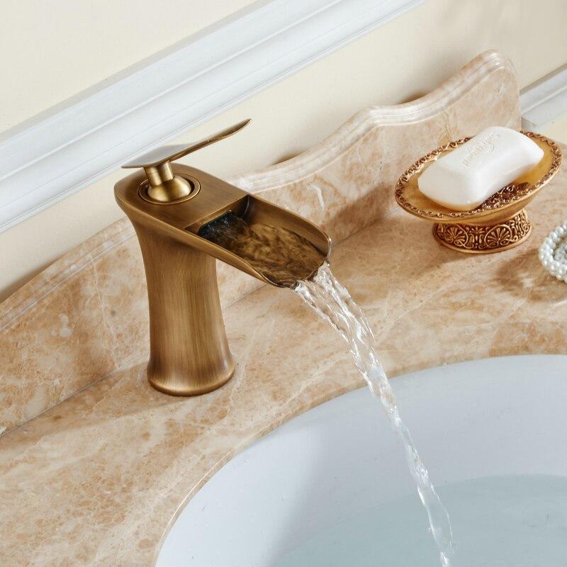 Waterfall Basin Faucet with Single Handle Mixer Design for Bathroom Sink and Vanity Use