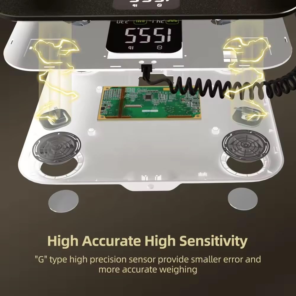 Smart Composition Scale with Handle Display and Bioimpedance Tracking for Bathroom Use