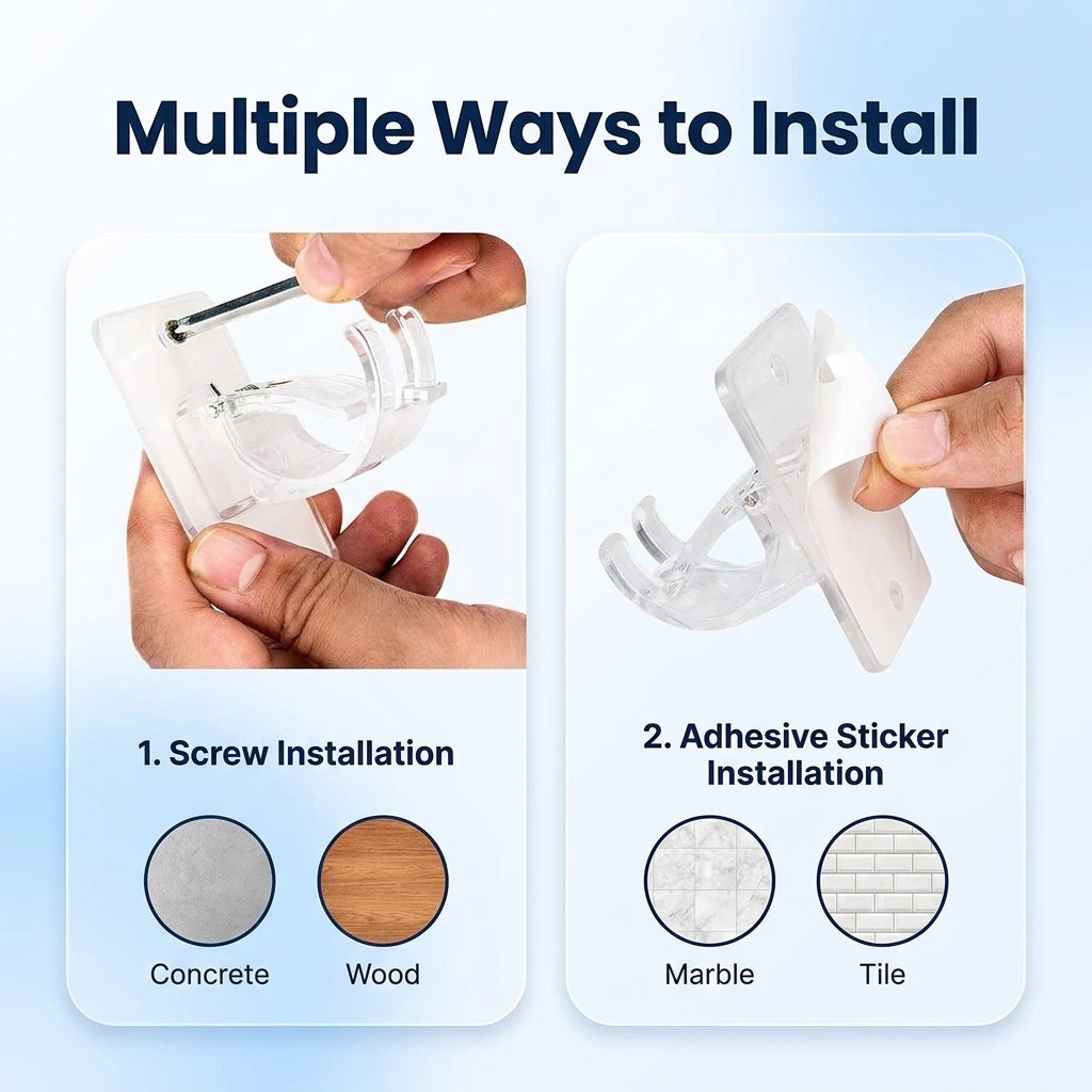 No Drill Curtain Bracket with Self Adhesive Design for Home Curtain Installation