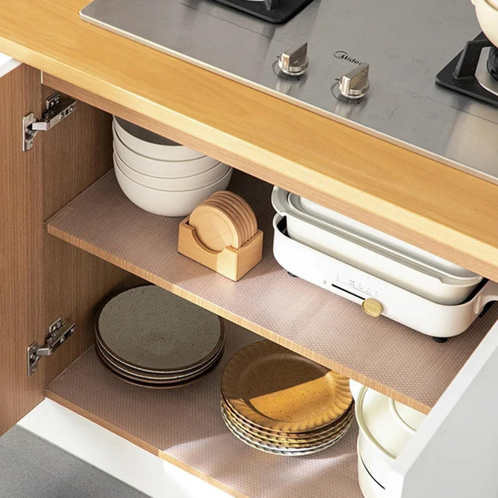 Waterproof Shelf Liner Roll with Non Adhesive EVA Design for Kitchen Cabinets Drawers and Refrigerator Shelves