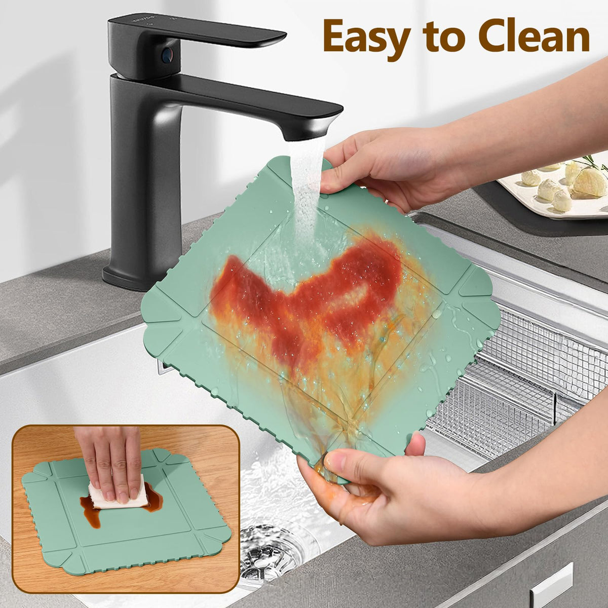 Folding Heat Resistant Silicone Mat for Hot Dishes and Kitchen Surface Protection