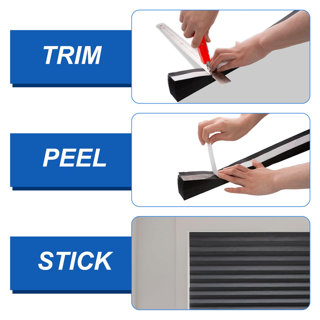 Pleated Window Blinds with Self-Adhesive Cordless Design for Temporary Light Control