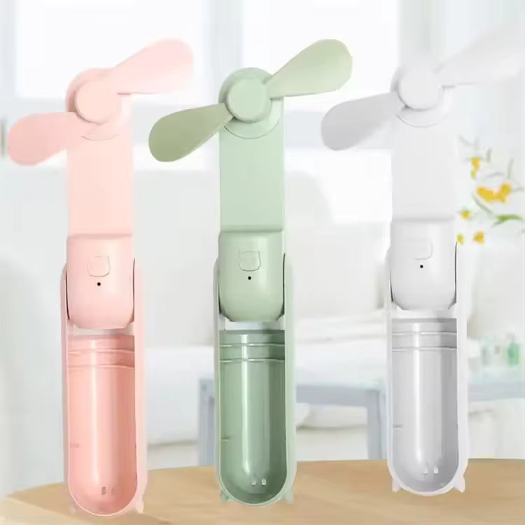 USB Rechargeable Foldable Mini Fan with Three Speed Handheld Design for Travel and Outdoor Cooling