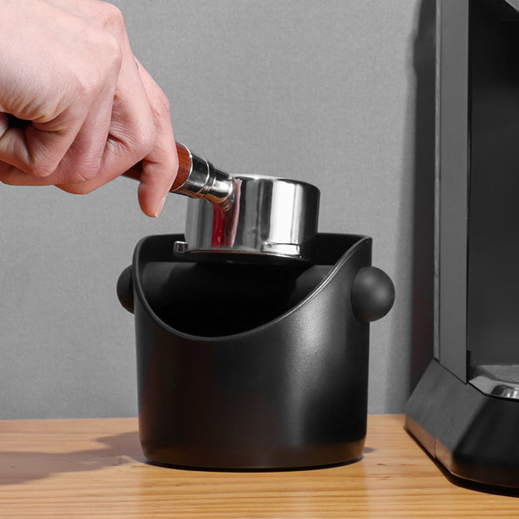 Espresso Knock Box with Removable Bar Non Slip Shock Absorbent Coffee Grounds Container