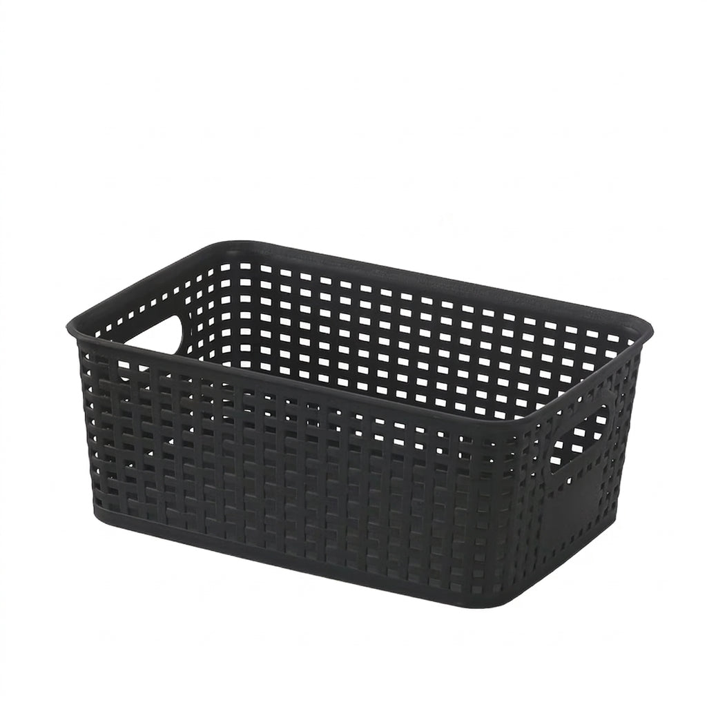 Plastic Storage Basket with Lid and Stackable Design for Office, Bedroom, Classroom, and Home Organization