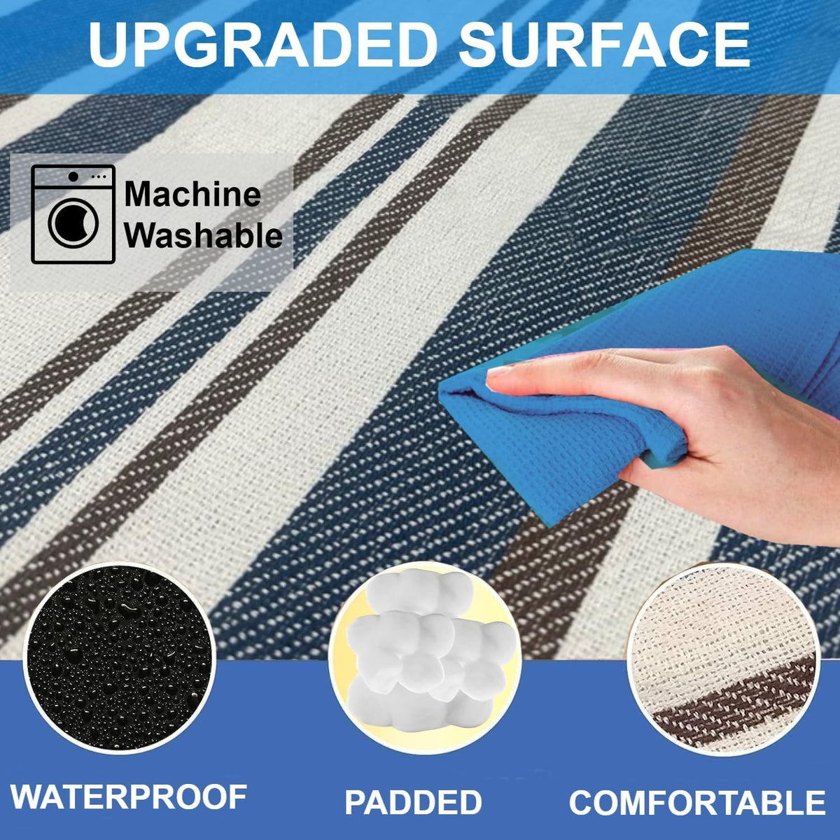 Outdoor Waterproof Portable Picnic Mat with Double-Layer Moisture-Proof Design, Suitable for Camping, Beach, or Grass Activities