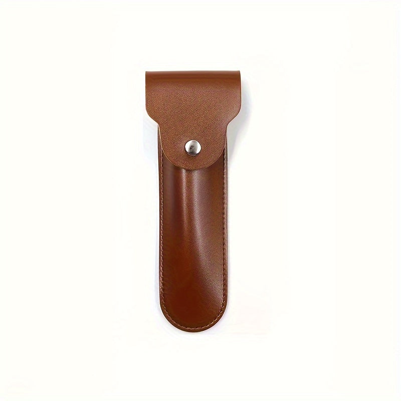 Manual Razor Leather Case for Travel, Portable Beard Trimmer Accessories, Small Storage Bag for Safety Razors and Beard Repair Tools