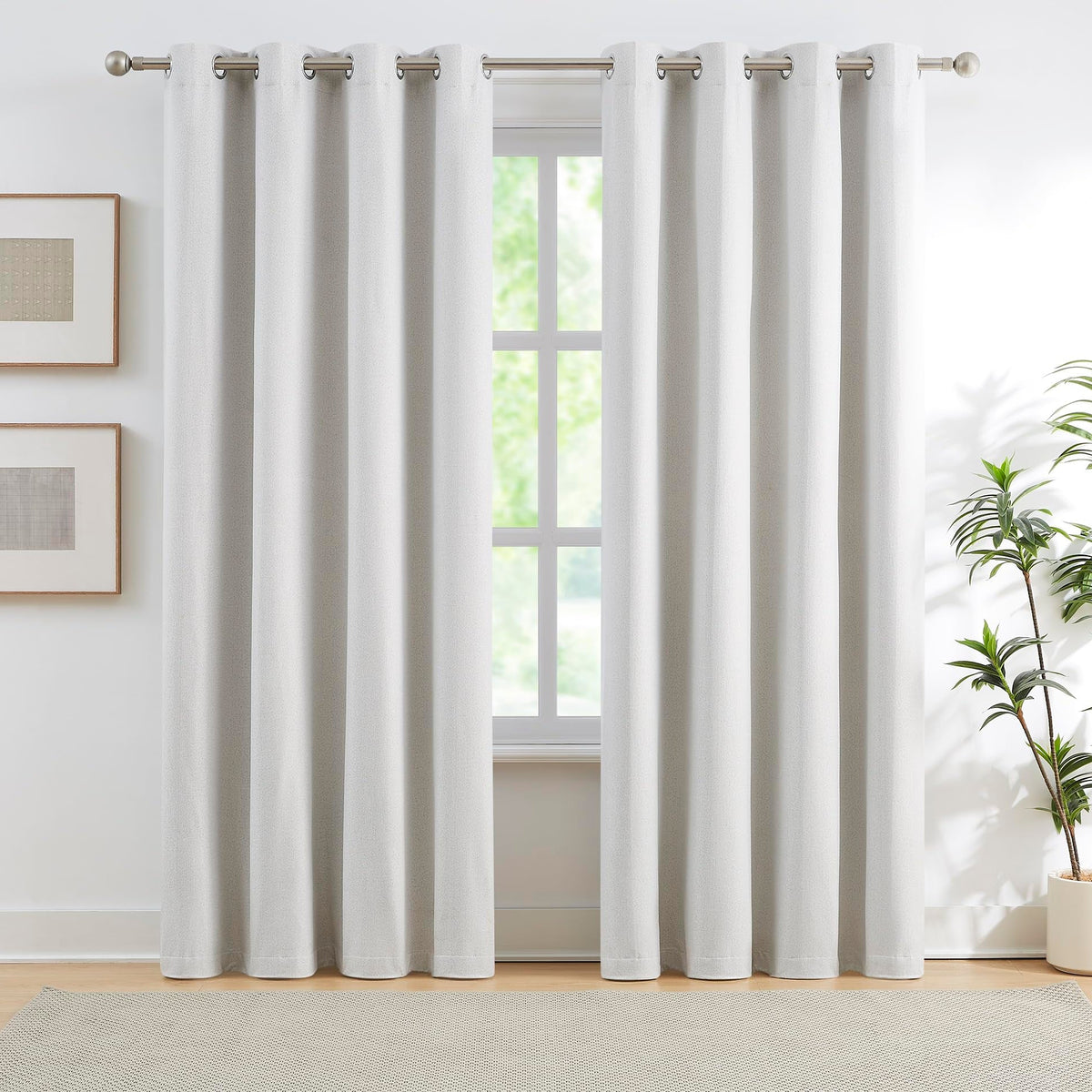 Room Darkening Curtains with Heavyweight Polyester Fabric for Bedroom and Living Room Windows