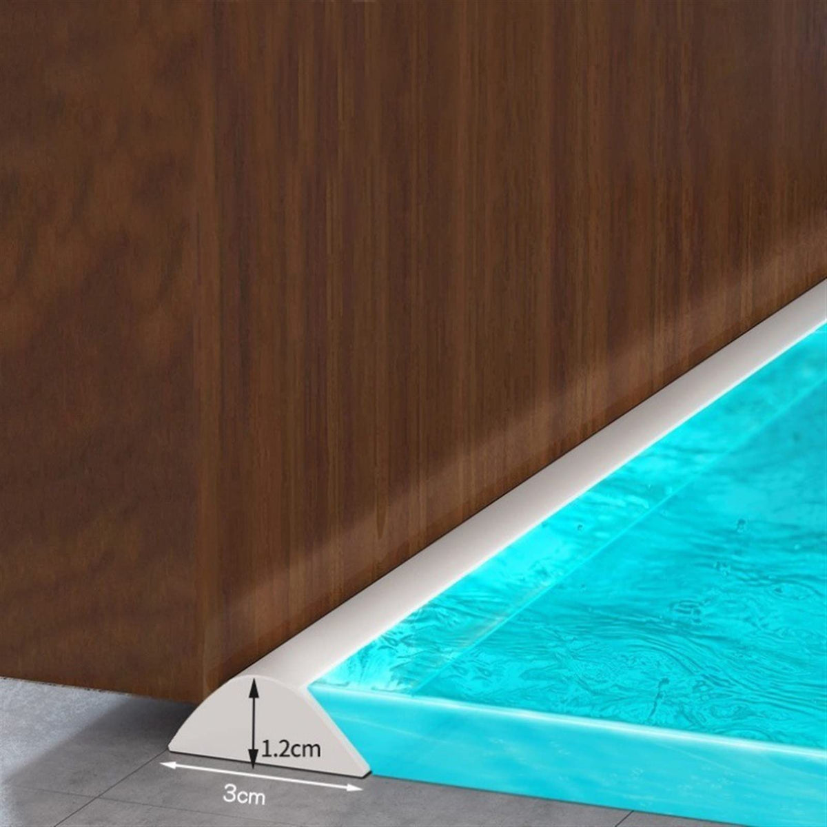 Collapsible Shower Water Barrier with Flexible Leak Proof Threshold Design for Bathroom and Kitchen Floors