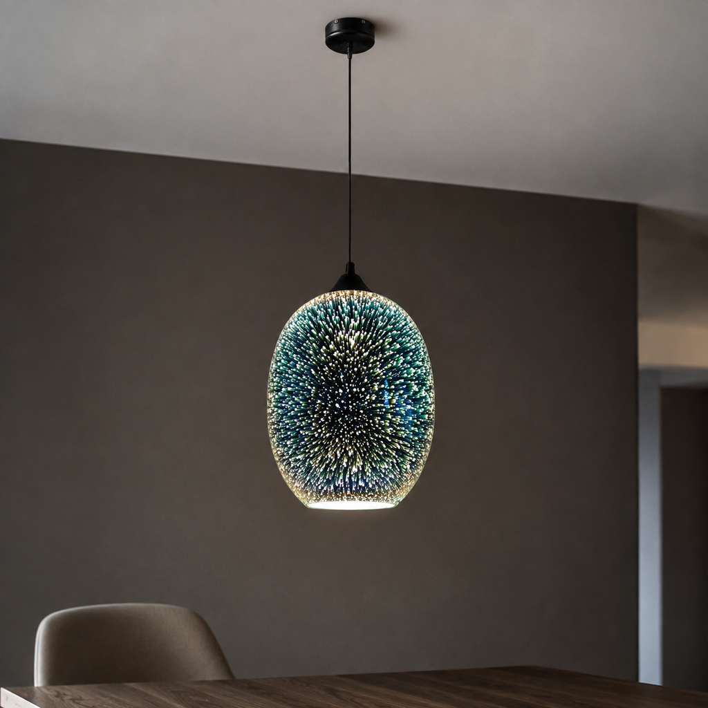 Starburst Pendant Light with 3D Glass Shade Design for Dining Rooms Bars and Decorative Indoor Lighting