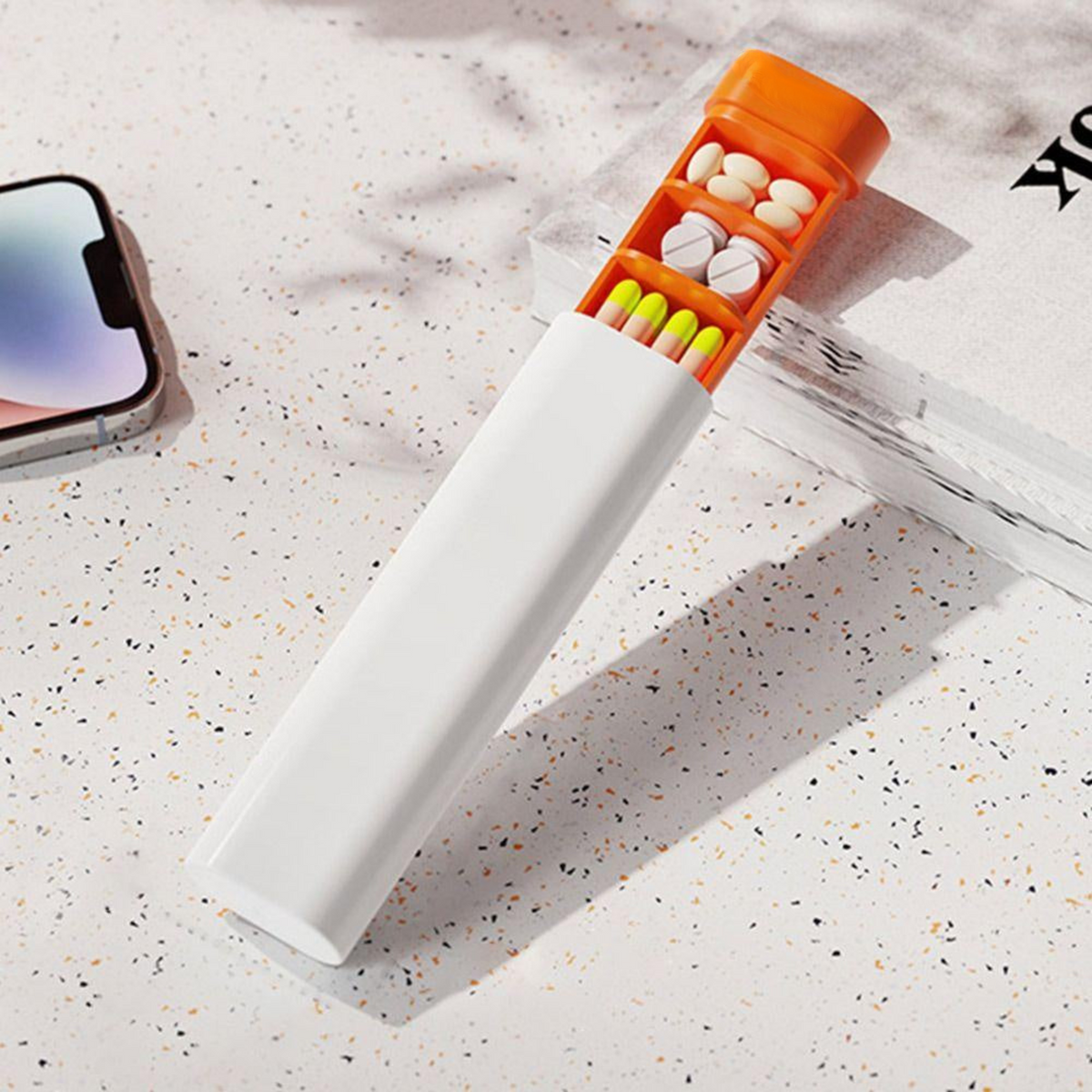 7-Day Travel Pill Organizer with Cute Design, Small Portable Pill Box for Vitamins, Supplements, and Daily Medicine Storage
