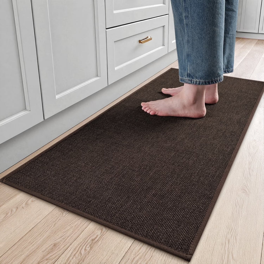Washable Non-Slip Rubber-Backed Kitchen Rug, Absorbent Floor Mat for Sink Area, Soft Cotton Runner for Indoor Kitchen Use