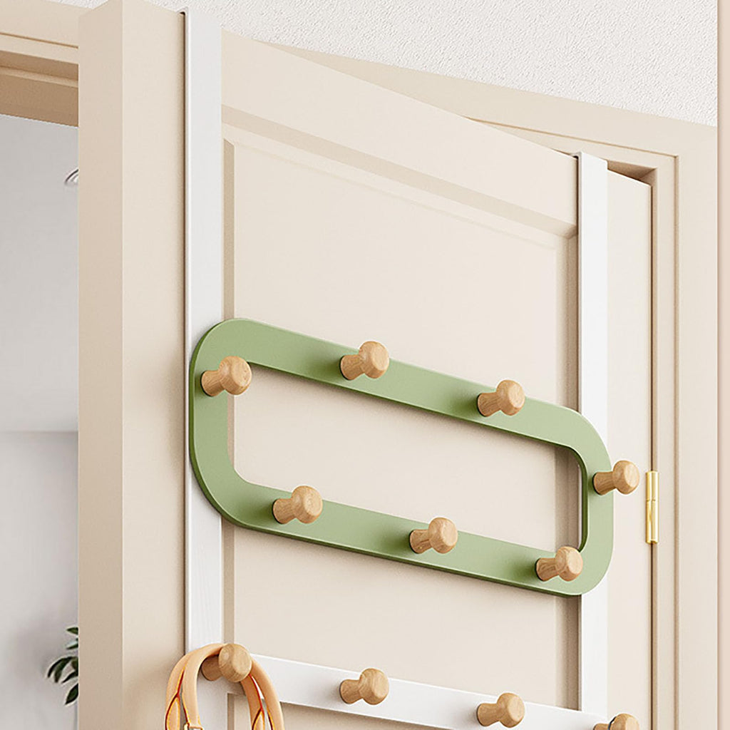 Powder-Coated Metal Over-the-Door Hook Rack, Easy-Install Hanging Organizer for Entryways, Bedrooms, or Bathrooms, Space-Saving Storage Solution