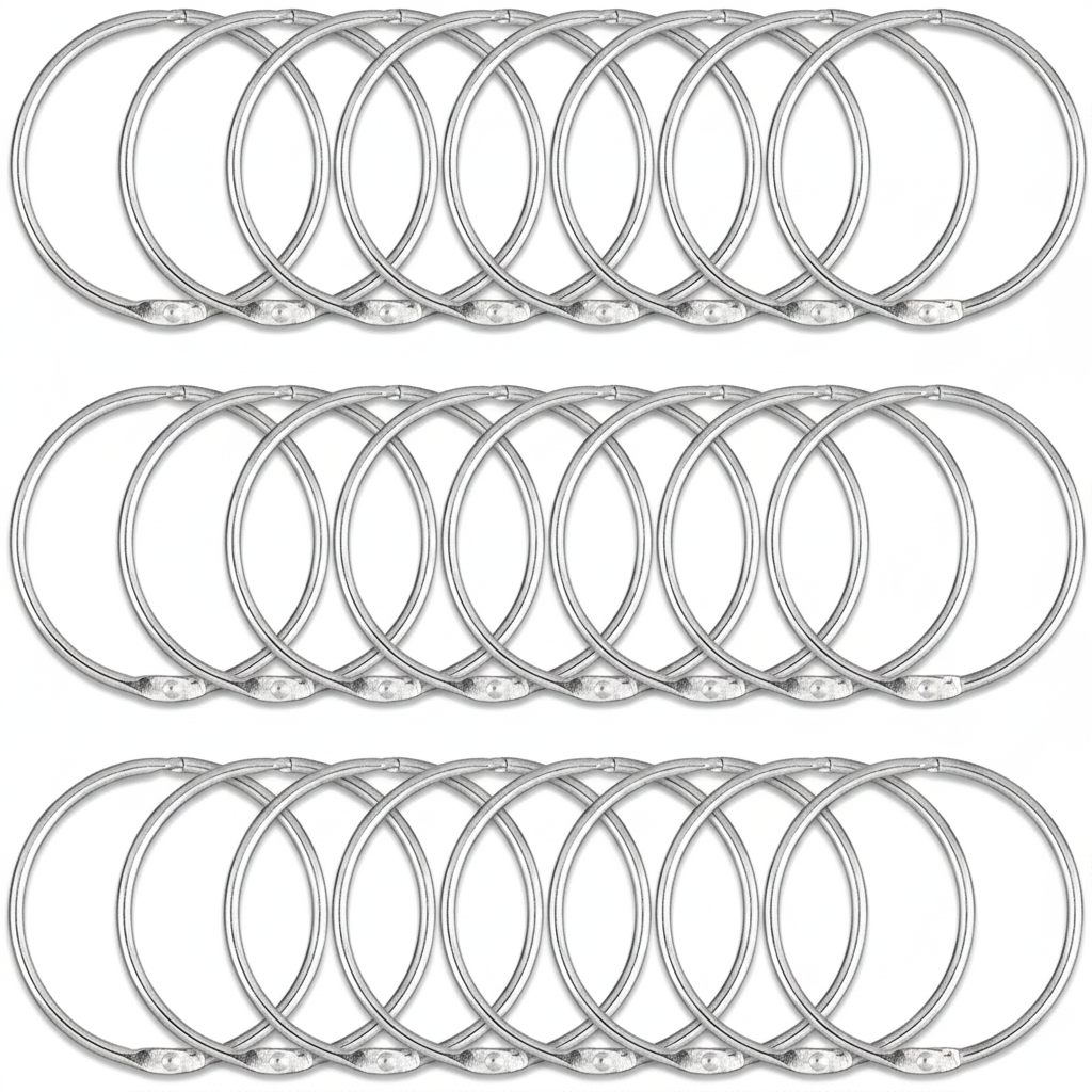 Metal Curtain O Rings with Rust Resistant Smooth Glide Design for Shower and Bathroom Curtains