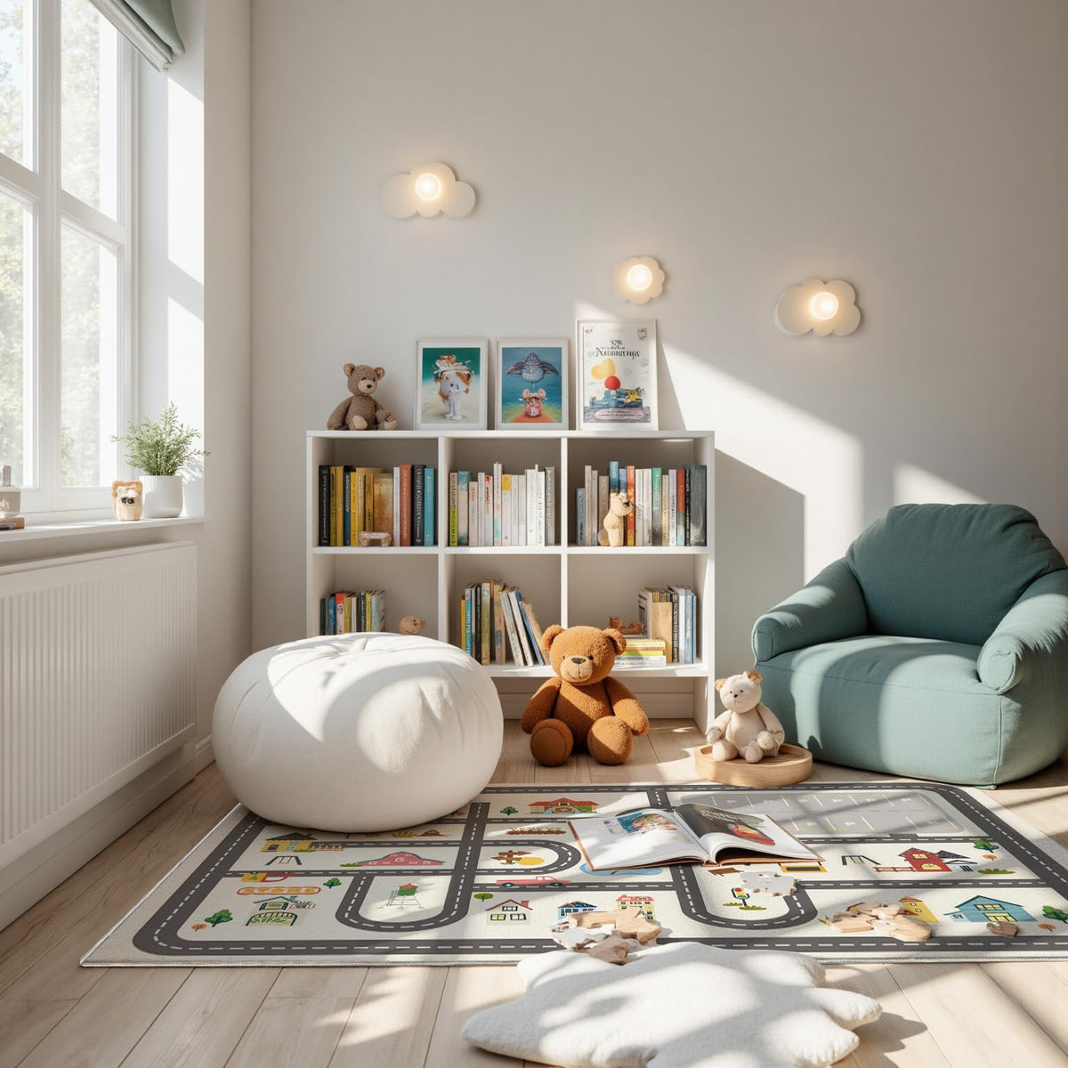 Parking Lot Educational Play Mat for Children’s Reading, Crawling, and Toy Areas