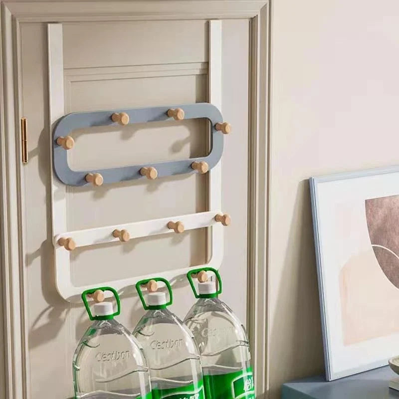 Powder-Coated Metal Over-the-Door Hook Rack, Easy-Install Hanging Organizer for Entryways, Bedrooms, or Bathrooms, Space-Saving Storage Solution
