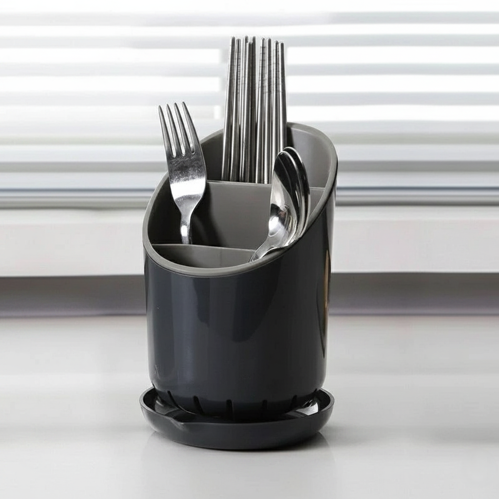 Round Chopstick Holder Kitchen Tableware Drain Storage Box