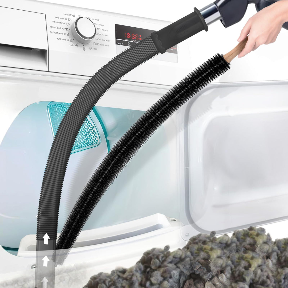 Dryer Vent Cleaner Kit with Lint Brush and Vacuum Hose Attachment, Includes Generation Tubes for Laundry Maintenance (Included Generation Tube &