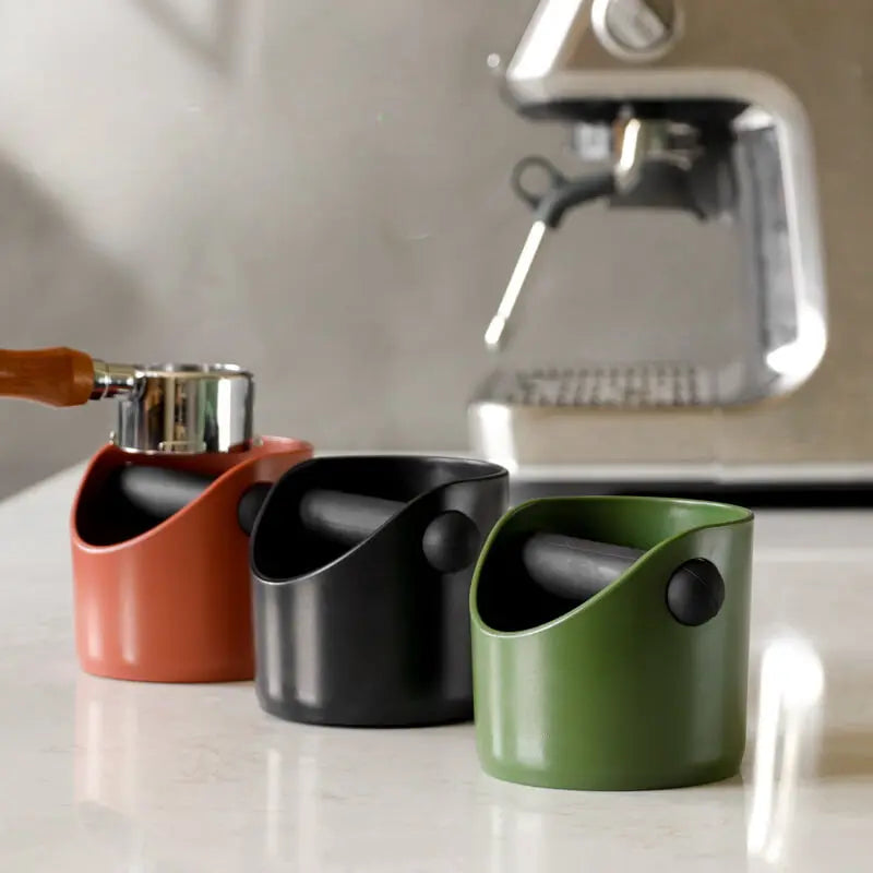 Espresso Knock Box with Removable Bar Non Slip Shock Absorbent Coffee Grounds Container