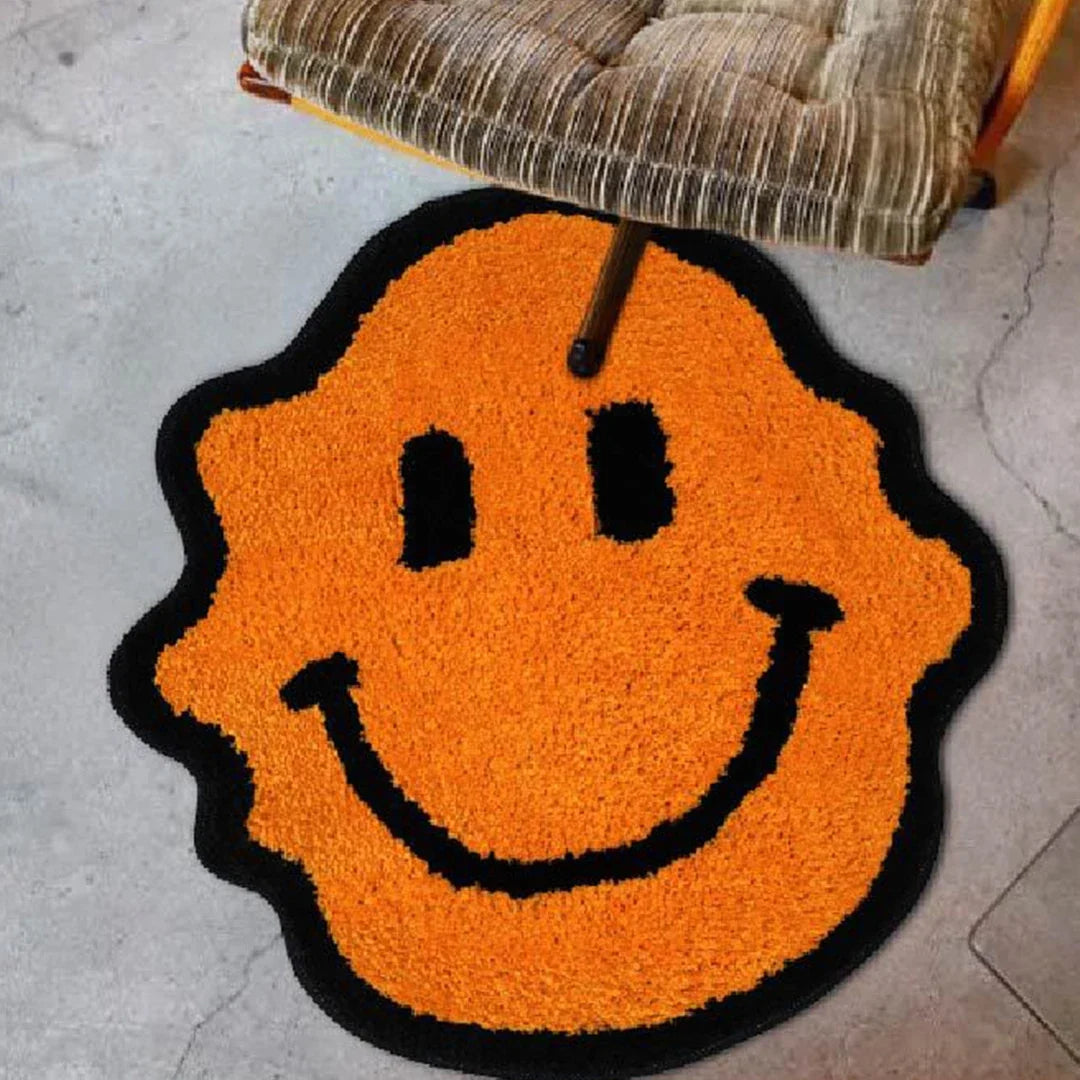 Twisted Smiling Tufted Handmade Carpet Rug, Soft Fluffy Microfiber Polyester Floor Mat with Rubber Backing for Bedroom, Bathroom, and Room Decor