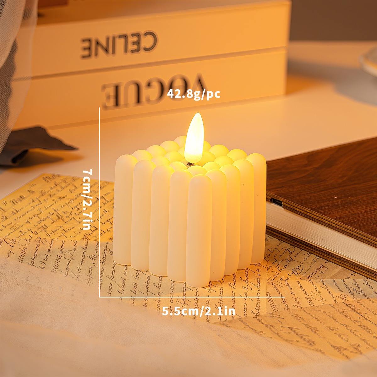 Cube Simulated LED Candle Light with Decorative Flameless Design for Home Décor and Ambient Lighting