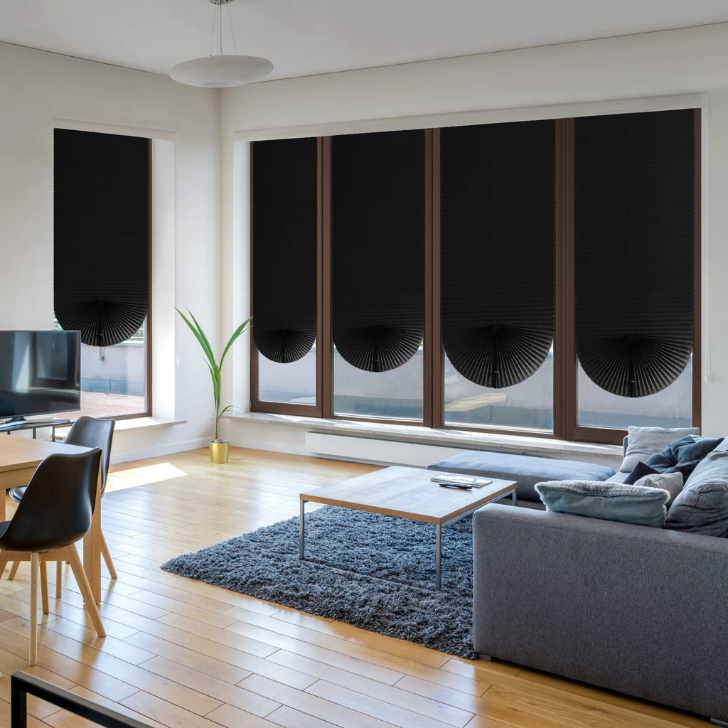 No Drill Window Blinds Light Filtering Stick On Curtains Adjustable Cut to Size with Clip Installation