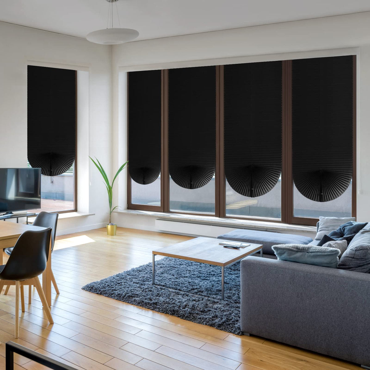 No Drill Window Blinds Light Filtering Stick On Curtains Adjustable Cut to Size with Clip Installation