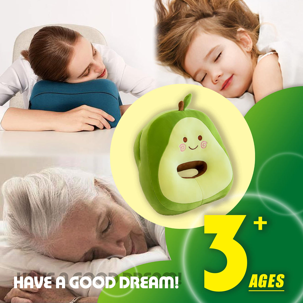 Multi-Functional Plush Cartoon Nap Pillow with Hand Warmer Design for Office, Students, and Travel