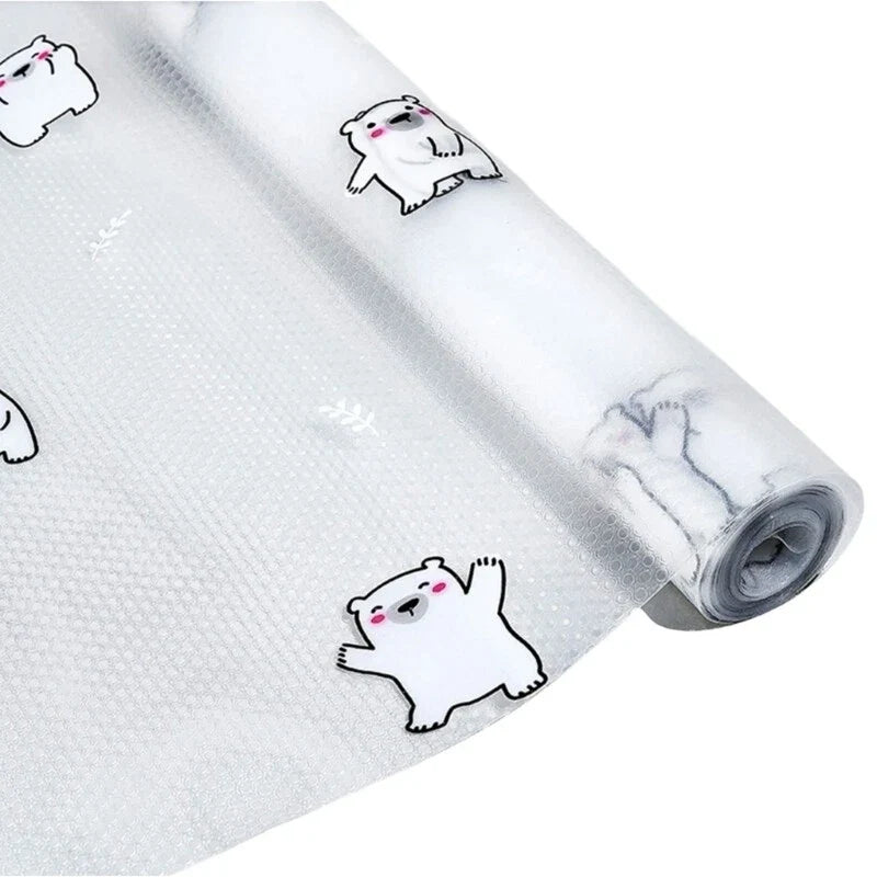 Waterproof Shelf Liner Roll with Non Adhesive EVA Design for Kitchen Cabinets Drawers and Refrigerator Shelves