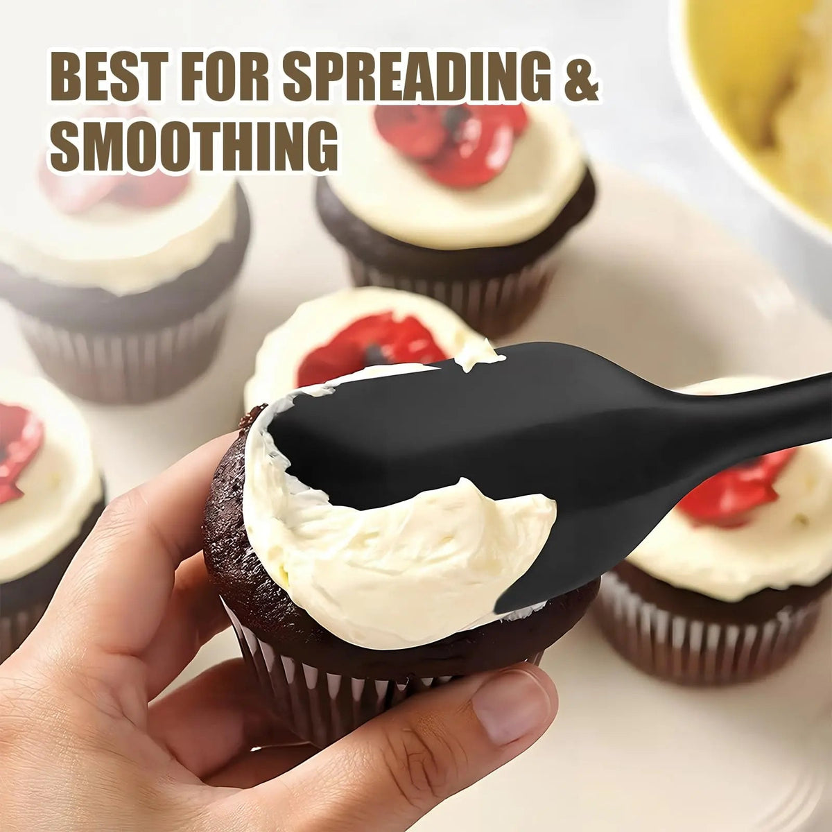 9Pcs Food Grade Silicone Spatula Set Heat Resistant Non Stick Baking Tools for Cooking