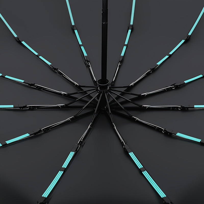 Reflective Travel Umbrella with Automatic Folding Wind Resistant Design for Daily Commutes and Outdoor Use