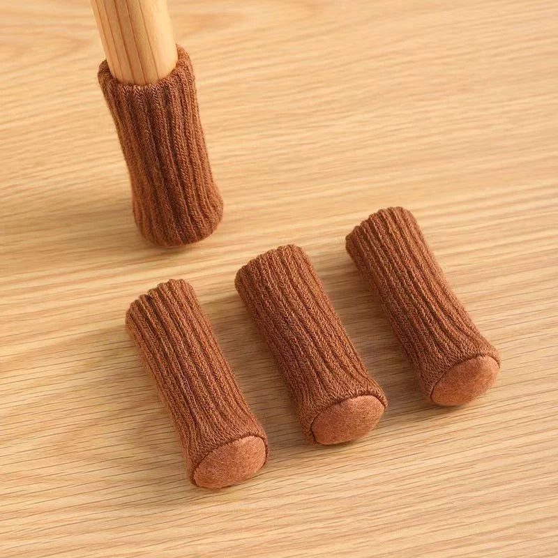 16 Pcs of Knitted Furniture Socks with Double Thickness Stretch Fabric for Floor Protection and Quiet Furniture Movement
