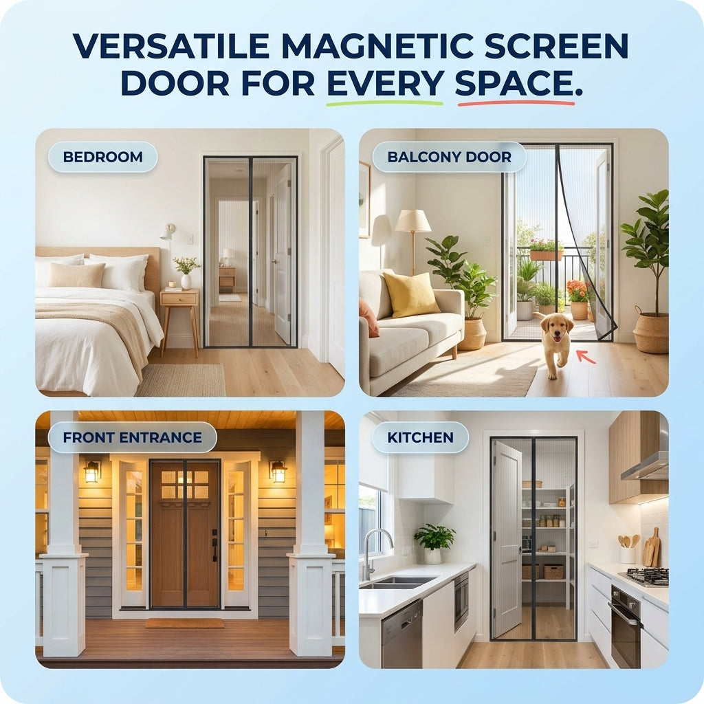 Magnetic Mosquito Door Screen Curtain for Patio Entry