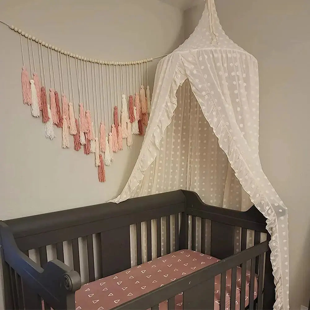 Kids Bed Canopy Cotton Mosquito Net for Nursery Reading Nook