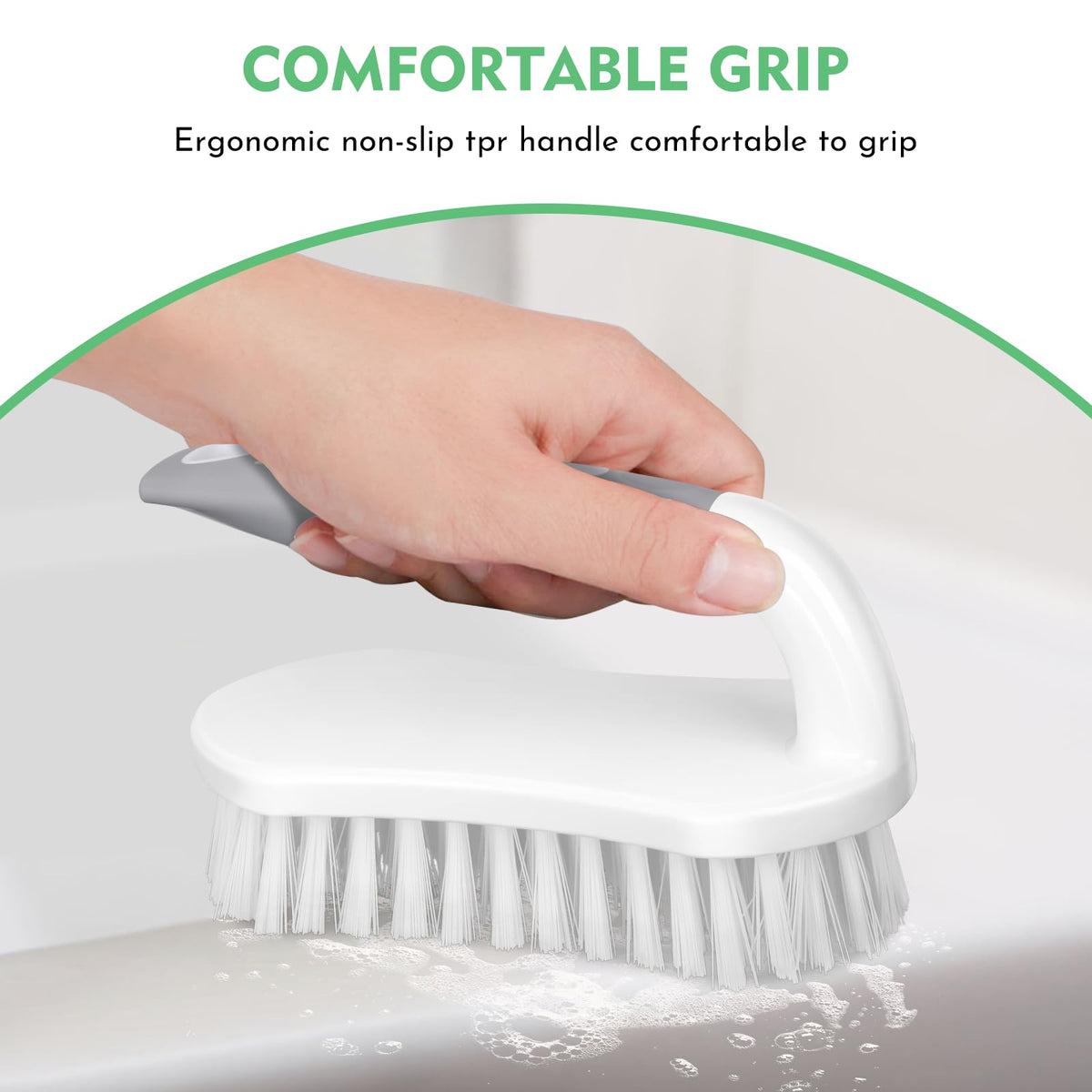 Heavy Duty Scrub Brush Set with Stiff Bristles and Non-Slip Grip for Bathroom, Kitchen, Carpet and Shower Cleaning