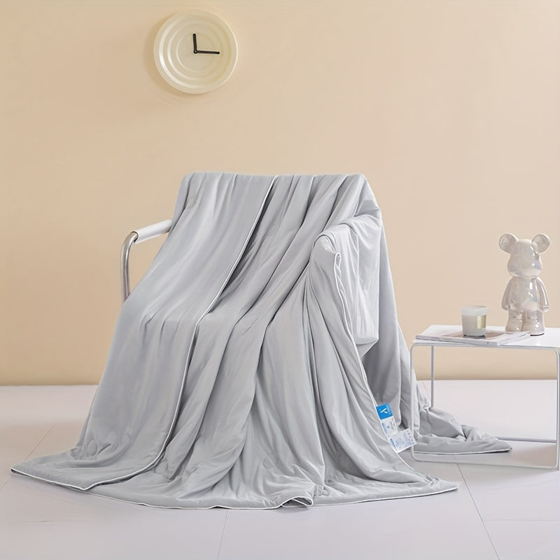 Dual Sided Cooling Comforter with Lightweight Silky Fabric for Summer Sleep and Travel Use