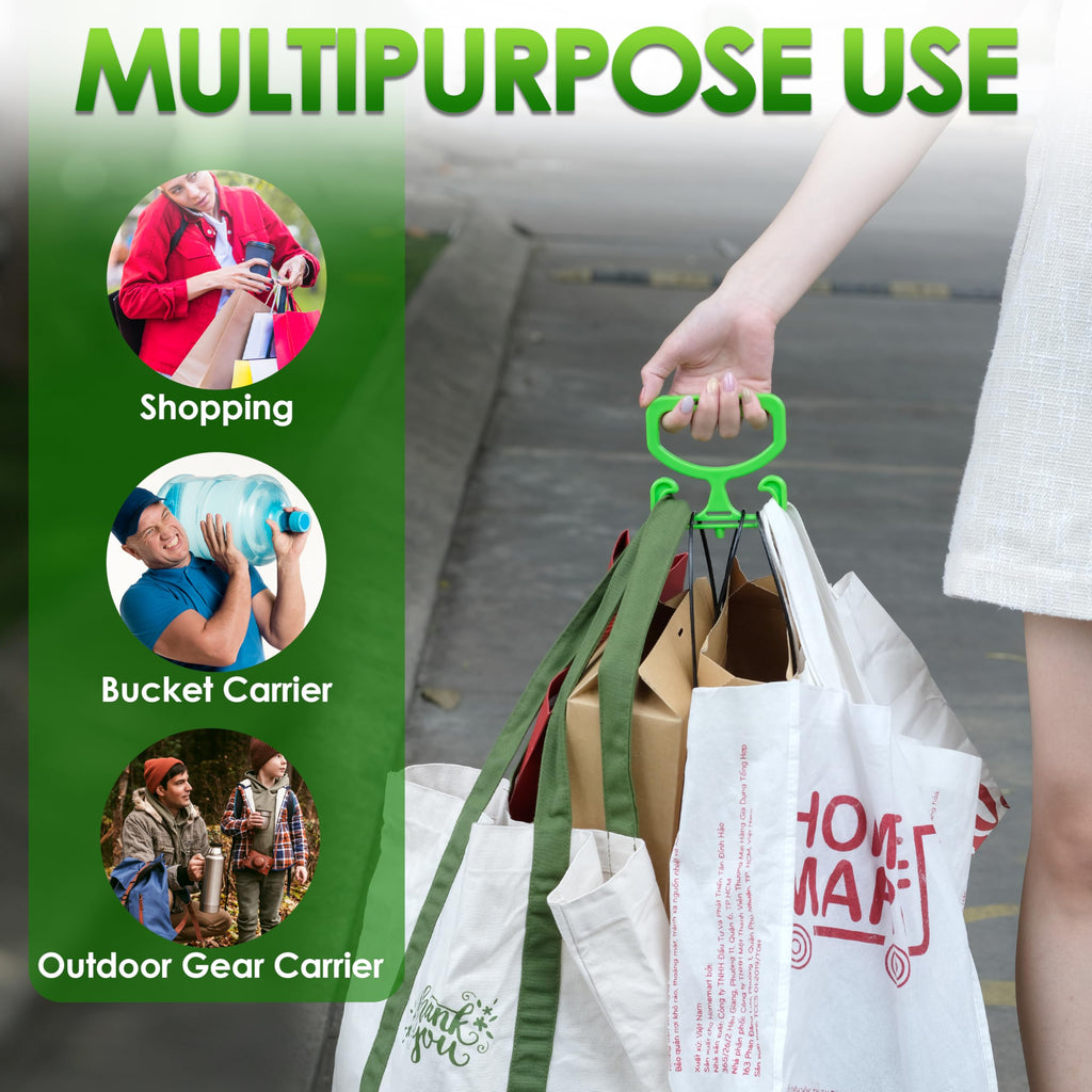 Heavy Duty Grocery Bag Carrier Handle with Comfortable Grip for Carrying Shopping Bags Buckets and Supplies