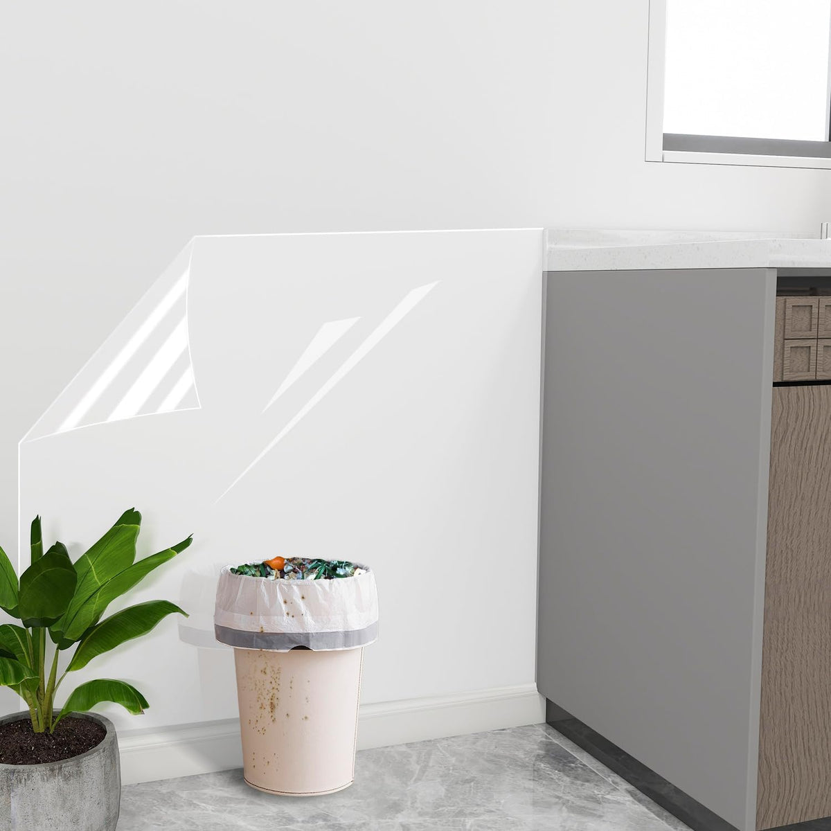 Transparent Clear Contact Paper Roll Waterproof Glossy Self Adhesive Film for Cabinets, Drawers, Shelves and Countertops