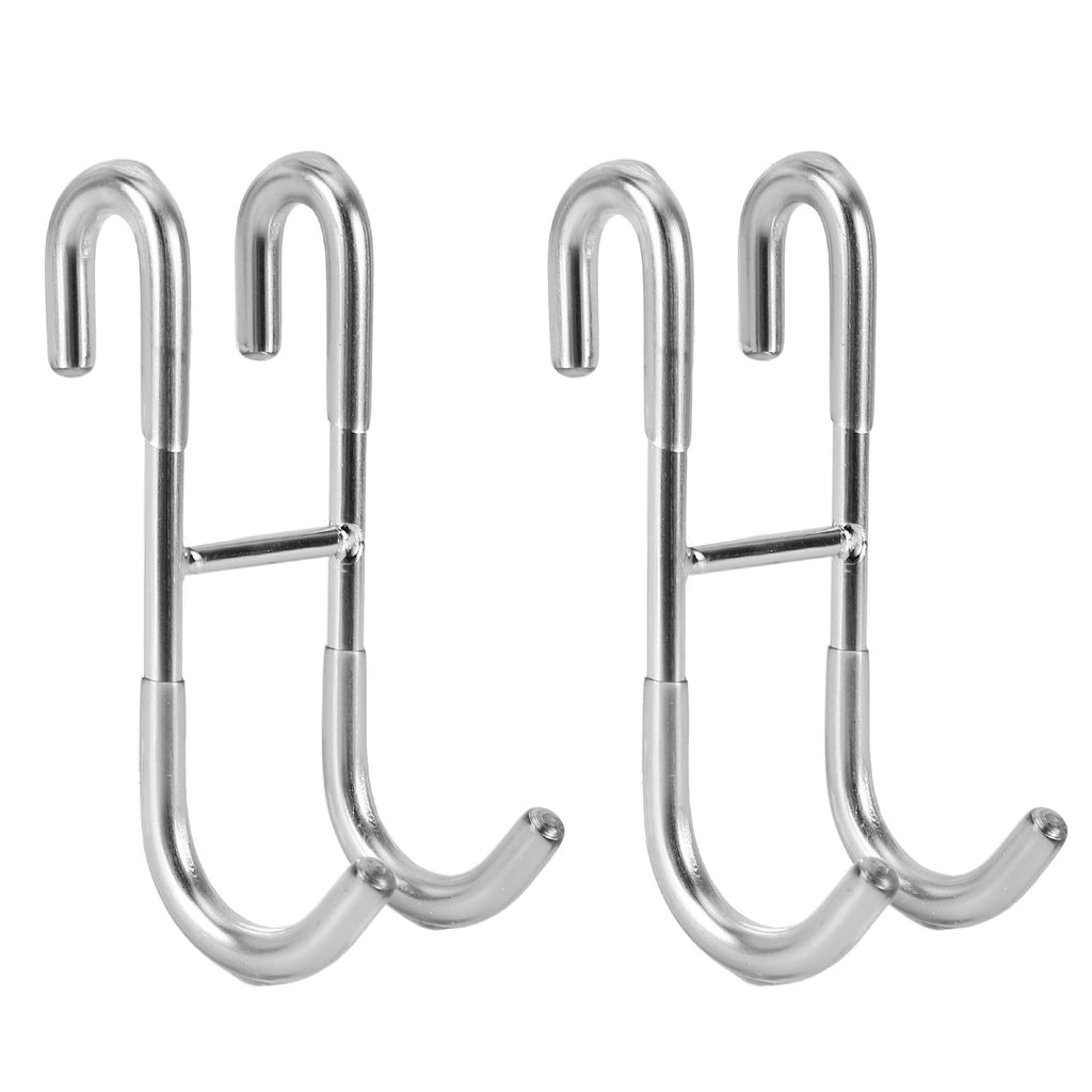 2 Pcs Over Door Utility Hook with No Drill Stainless Steel Design for Bathrooms Kitchens and Glass Doors